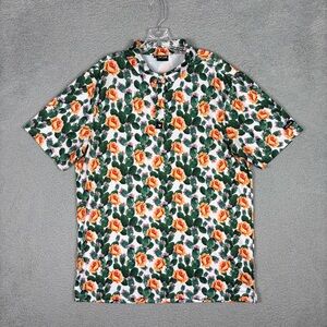 Bad Birdie Polo Shirt Men's XL Multicolor Prickly Pear Cactus